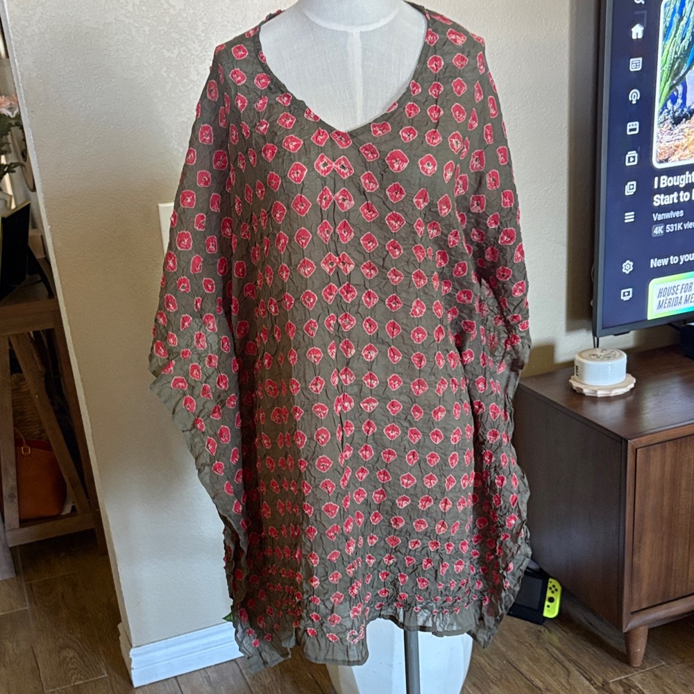 Raj Red and Brown Cotton Tunic